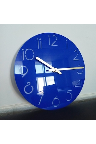 Goldenqian Akrilik Karikatür Numarası Duvar Saati Ev Dekorasyonu Sessizlik Saati, Mavi H6u5hb Mavi