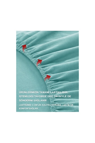 Home Textile %100 Pamuk Kumaştan Üretilmiş Tek/çift/battal Boy Lastikli Çarşaf Turkuaz