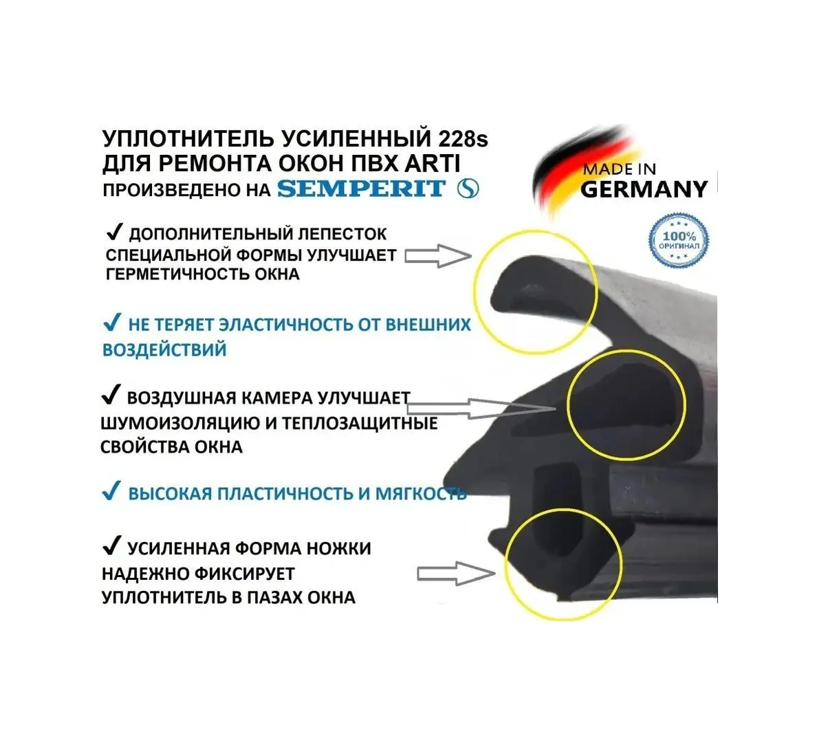 Semperit Plastik Pencere Ve Pvc Kapılar İçin Conta Kbe 228 Rehau 20954857 Diğer