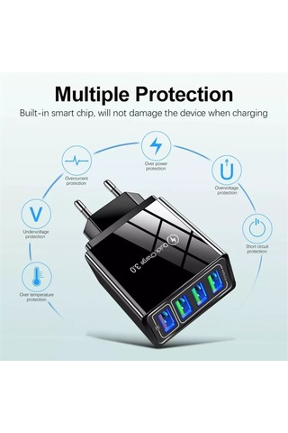 Zuidid Hızlı Şarj Qc 3.0 4 Usb Portlu 3.1A 48W Çoklu Şarj Cihazı (493755369)