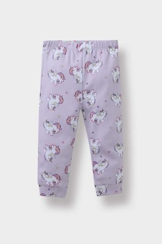 Defacto Kız Bebek Pijama Takımı Unicorn Baskılı Uzun Kollu Üst Uzun Alt F0632a525aupr306 Mor