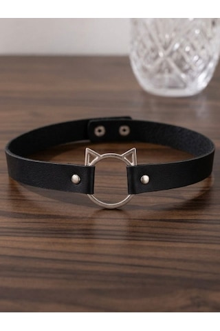 Kadın Kedi Choker Kolye Siyah Gotik Boyunluk, Y2k Punk Gothic Takı, E-girl Harajuku Grunge Stil Moda Aksesuarı