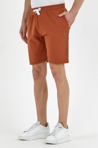 Erkek Golf Nakışlı 2 Iplik Şort Taba