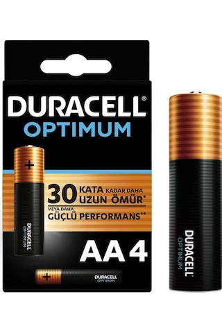 1.5V ALKALIN AA KALEM PİL 4LÜ PAKET DURACELL OPTIMUM MX1500
