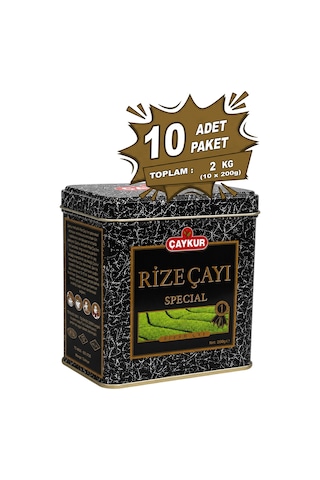 Rize Çayı Hediyelik Teneke Kutu 200 Gr. Onlu Paket