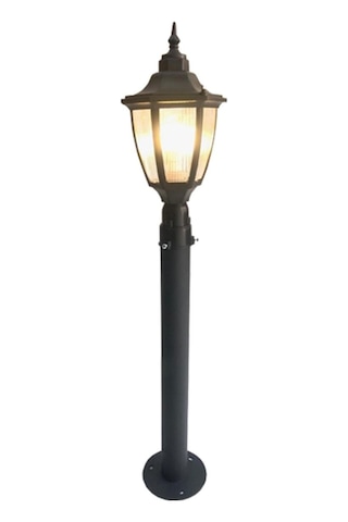 96 Cm Altıgen Direkli Bahçe Armatürü - Bahçe Lambası -siyah