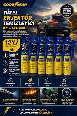 Goodyear Goodyear 12'li Dizel Enjektör Temizleyici Yakıt Katkısı 300 Ml