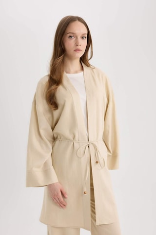 Defacto Relax Fit Kuşaklı Keten Karışımlı Kimono D8182ax25spbg115 Bej