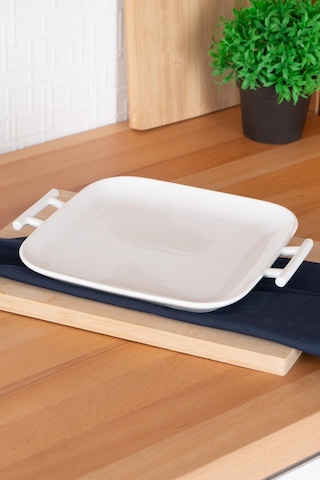 Acar Bianco Perla Dikdörtgen Kulplu Servis Tabak - 27.5 Cm