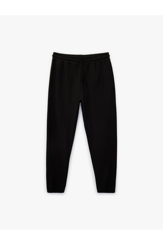 Koton Beli Bağcıklı Cepli Jogger Spor Eşofman Altı Siyah 6sam40029nk