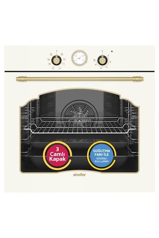 Simfer SB8218 - T3326 - SD8716 Retro Bej 3'lü Ankastre Set