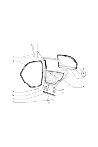SOL ARKA KAPI CAM DIŞ SIYIRICI FİTİL PALİO SİENA ALBEA 46406093