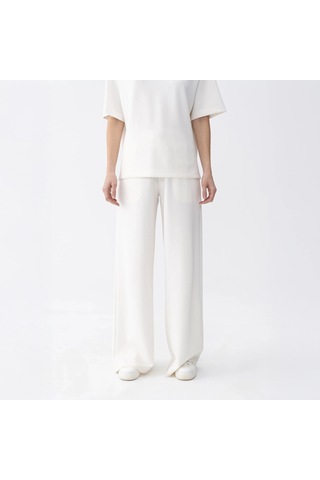 Qua Home Noa Kadın Modal Wide Leg Pantolon Ekru