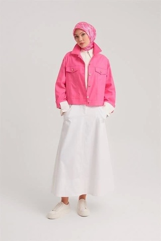 Armine Kısa Denim Ceket 24y5405 Orkide Pembe