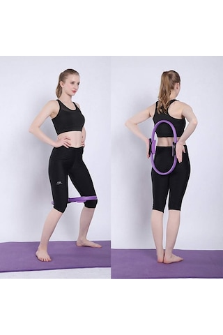 Büro Ev Ofis Spor Egzersizi İçin Esnek Pilates Çemberi Gri