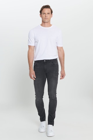 AC&Co / Altınyıldız Classics Ekstra Slim Fit Riss Pamuklu Esnek Denim Jean Erkek Kot Pantolon Antrasit
