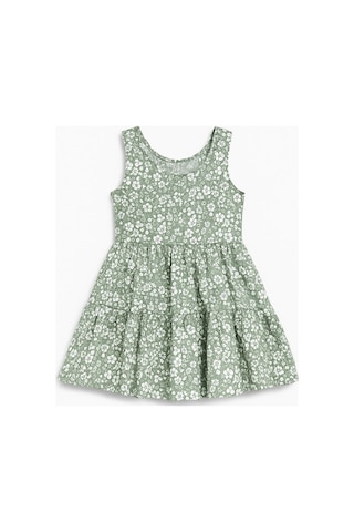 Çiçekli Kız Çocuk Elbise St09118 Yeşil