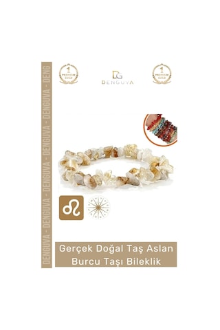 Bileklik Doğal Taş Ayarlanabilir Su Geçirmez Hediye Tasarım Aslan Burçları Burç Unisex Bileklik Çok Renkli