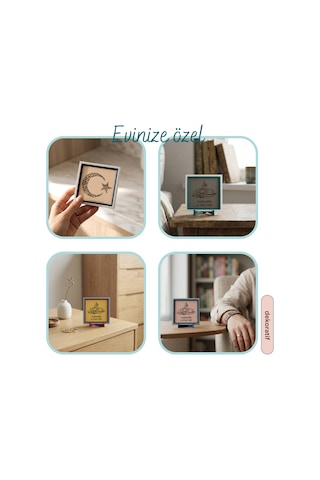Şık Morning Begins After Coffee Temalı Masaüstü Süsü Ofis Ve Çalışma Masalarınız İçin İdeal Modern Bir Dekoratif Obje 10x10 Cm, Yavru Ağzı