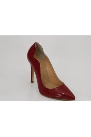 Kırmızı Hakiki Deri-rugan Kadın Stiletto Topuk Ayakkabı Kırmızı