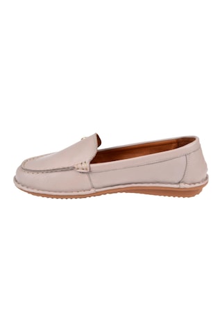 Beety %100 Deri Comfort Kadın Babet Bee-228 Silver Gümüş