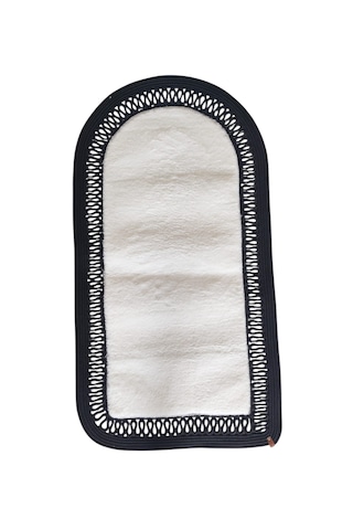 Nakkaş Home Peluşlu Jüt Seccade 60x120 Yumuşak Dokulu Kaydırmaz Taban Siyah&beyaz Siyah - Beyaz