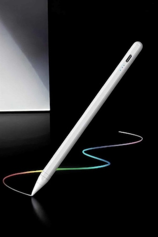 Dokunmatik Kalem Beyaz Şarjlı Yedek Uçlu Android Ve İos Uyumlu