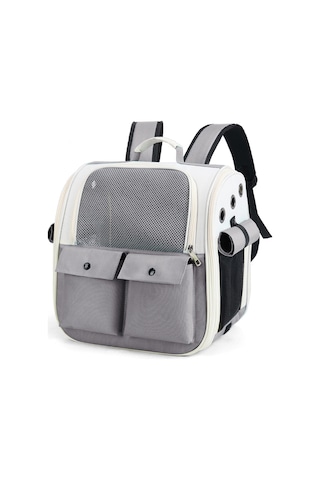 Cbtx Nefes Alabilen Kare Kedi Sırt Çantası Katlanabilir Açık Hava Taşınabilir Evcil Hayvan Çantası Model 4 Gri