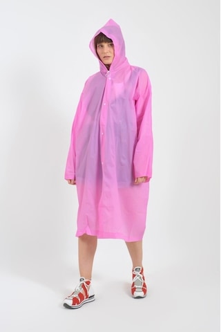 Unisex Pembe Eva Kumaş Su Rüzgar Geçirmez Yağmurluk Pembe