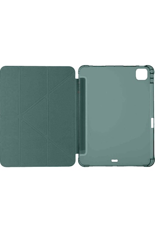 Apple Uyumlu iPad, Pro 11 İnç M5 2025 Kılıf Üçgen Katlanabilir Kalem Şarj Bölmeli Kılıf A2836 A2837 A3006 Kapaklı Kılıf