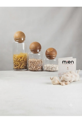 Mien Top Kapaklı Cam Kavanoz Seti