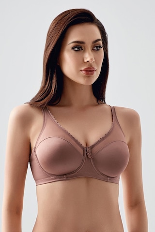 New Bra Kadın C Kap Balenli Tül Detaylı Toparlayıcı Sütyen Vizon 2304 Vizon