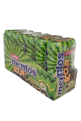Mentos Sour Yeşil Elma Aromalı Draje Sakız 6 x 56 G