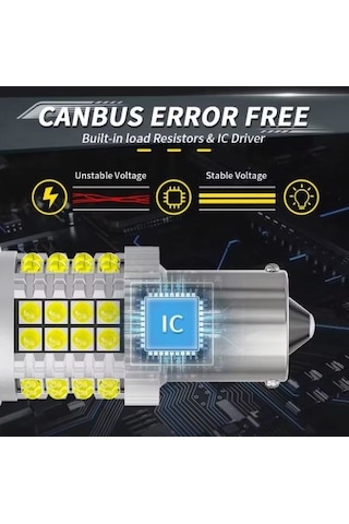 93 Tek Duy Fanlı 36 Led Geri Vites Ampulü Beyaz