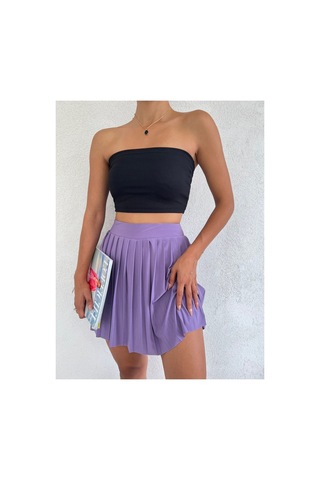 Winmoda34 Kadın Tenis Eteği Içten Taytlı Lila