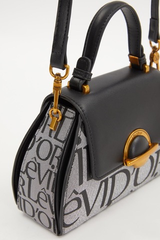 Siyah Kumaş Görünümlü El Çantası Siyah