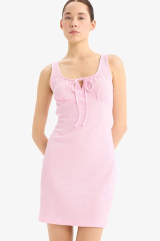 Defacto Coool Bodycon Vücudu Saran U Yaka Bürümcük Askılı Mini Elbise D9210ax25smpn47 Pembe