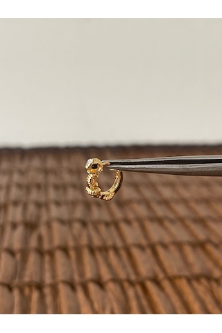 Pirinç Rodyum Kaplama Yılan Kobra Kıkırdak Helix Tragus Piercingi Altın