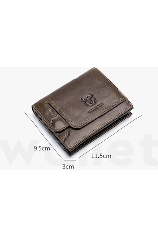 Createtech Kahverengi Bull Captain 037 Erkek Deri Cüzdan - Ehliyet & Para Bozukluğu Kahverengi