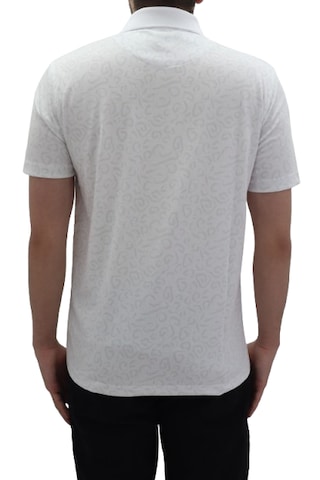 Santa Dmctekstil Erkek 2026 Desenli Klasik Kesim Rahat Kalıp Tek Cepli Polo Yaka T-shirt Beyaz