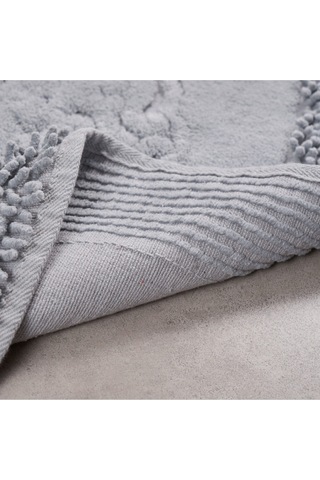 Tiffany Oval 2'li Pamuklu Klozet Takımı Gri Banyo Paspas Seti 60 x 100 / 50 x 60 CM Gri