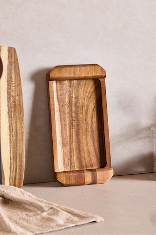 Akasya Sunumluk Kulplu 24x12 Cm Kahverengı Kahverengi