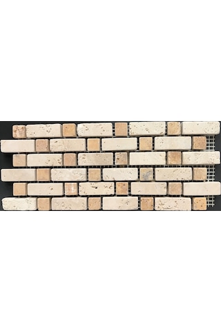 Doğaltaş 10X27Cm Traverten Bordür Fileli 4 Adet Dekor Doğaltaş 10X27Cm Traverten Bordür Fileli 4 Adet Dekor