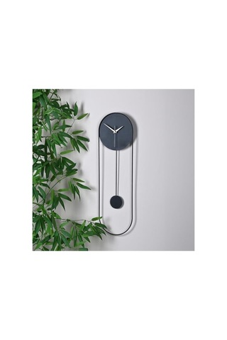 El Boyama Modern Tasarım Metal Sarkaçlı Dekoratif Duvar Saati, Sessiz Mekanizma 0240-keçe-şekilli-48cm
