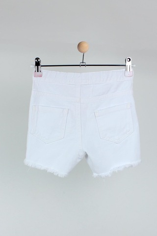 Cichlid Kız Çocuk Kot Şort Beyaz