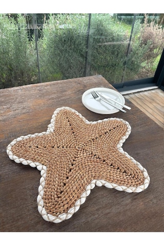 Yıldız Amerikan Servis - Leke Tutmaz- Kahverengi - Beyaz 44 X 44 Cm 1 Adet Kahverengi