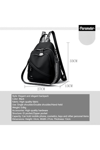 Neevoyu Siyah Nylon Çanta: Hafif, Çok Bölmeli, Tek/çift Omuzlu Ve Elle Taşınabilir - Telefon, Kozmetik Ve Anahtarları Taşıyor Siyah