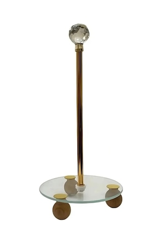 Gold Dekoratif Ahşap Top Ayaklı Kristal Taşlı Cam Kağıt Havluluk,peçete Rulo Kağıt Havlu Organizer -