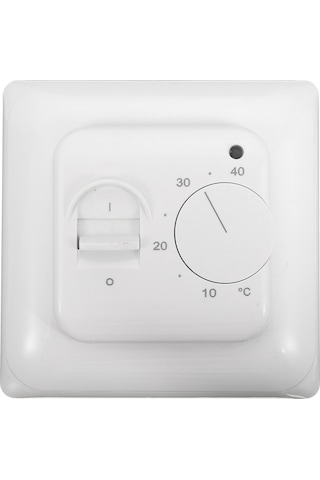 Xindoker Manuel Knoblu 230v Radyant Isı Kontrol Cihazı, 5-40 C Aralığında, 16a, 3m Sensörlü, Ip20 Beyaz Termostat