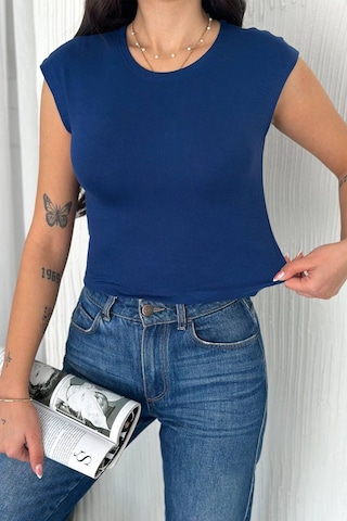 Noa & Noa Kadın Fit Kolsuz Atlet White Core Lacivert